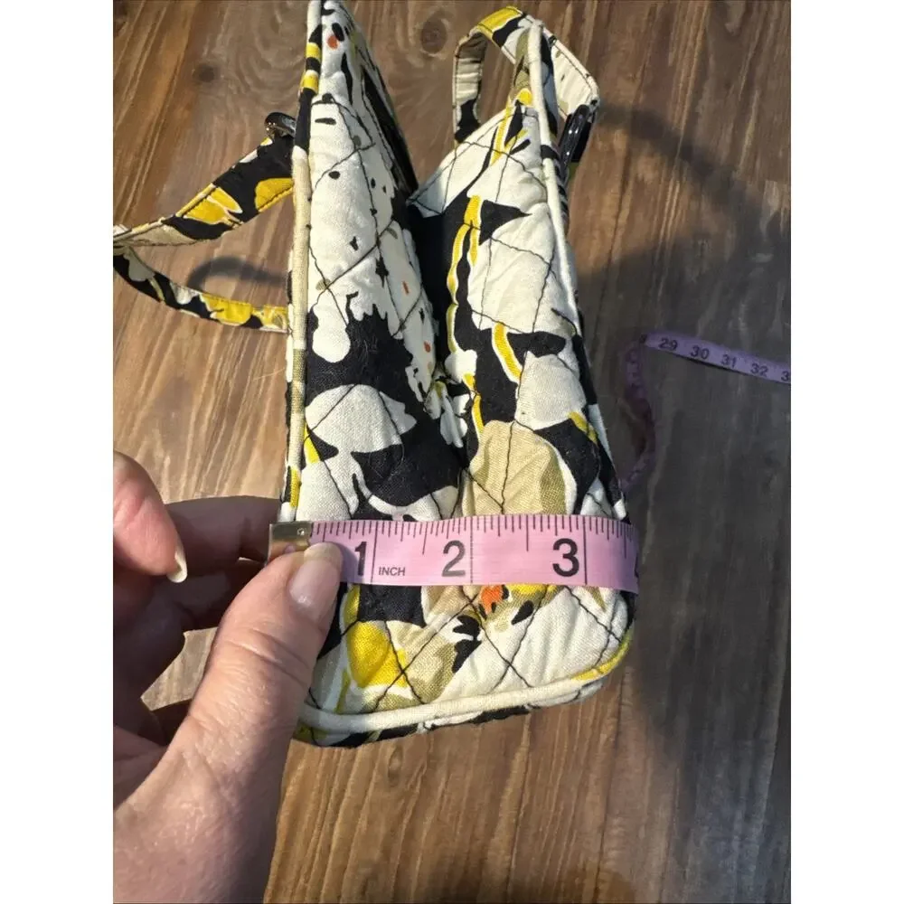 Vera Bradley Dogwood Handbag Purse Yellow And Black‎ Floral Pattern
